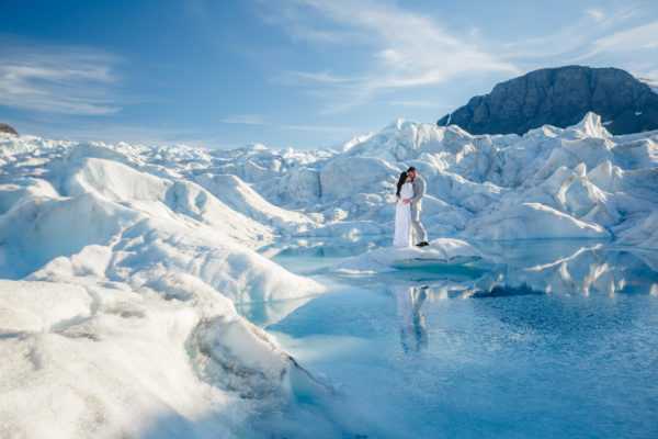 Alaska Destination Wedding at Eklutna Lake and Knik Glacier - Leslie & Shane