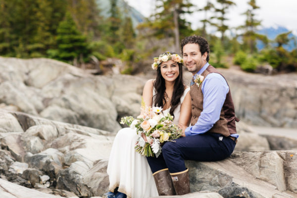Alaska Destination Wedding at the Waterfall and Oceanside - Crystal & John
