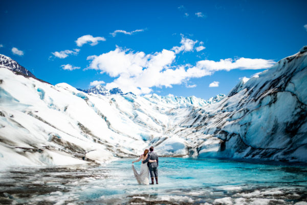 Alaska Destination Wedding: Courtney & Scott at The Gathering Place with a Post-Wedding Helicopter Session