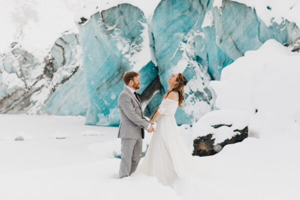 Flying to a Glacier for Your Winter Wedding